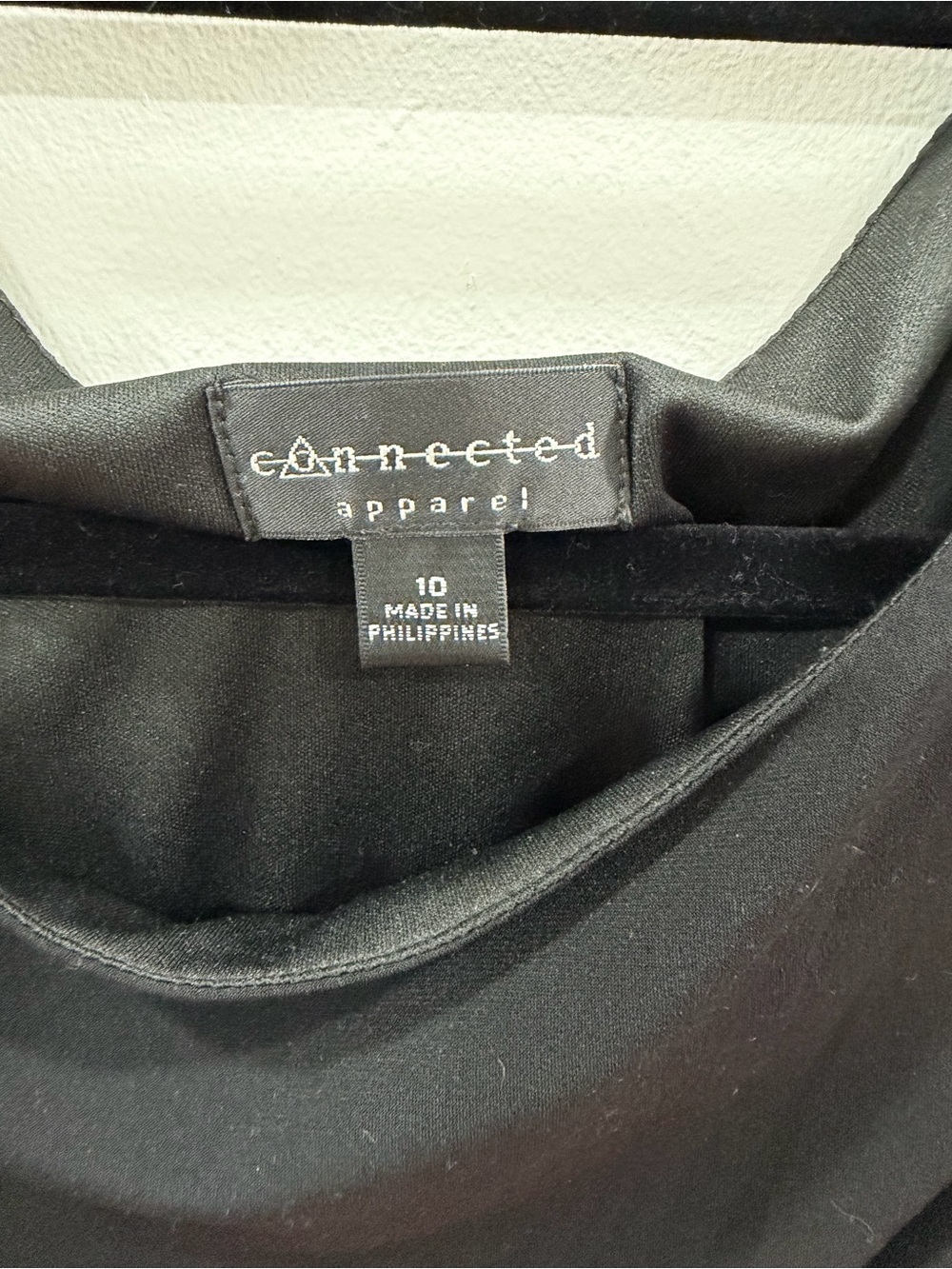 Connected Apparel Black Cowl-Neck Midi Dress with Side Draping Size 10 - Picture 7 of 7